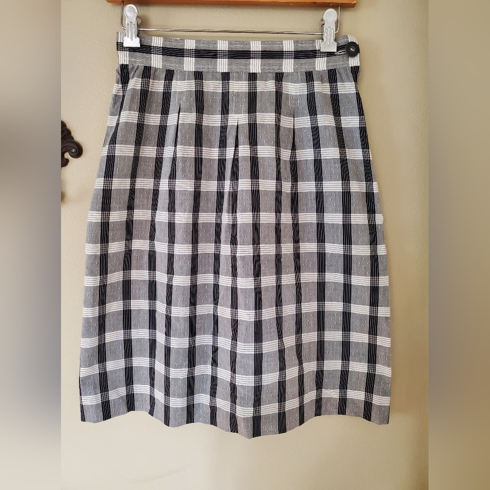 Miss Sophisticates by Pendleton Vintage Black & White Plaid Pencil Skirt Size 2